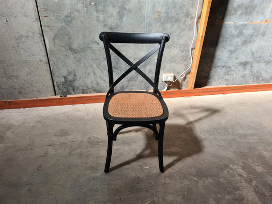 Factory Second - Black - Cross Back Chair - Shabby Black (Single)