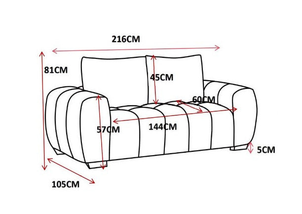 Glow Sofa (3 Seater) Olive