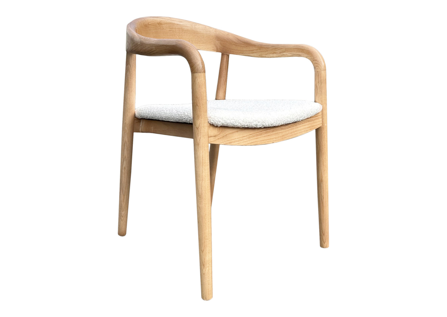 Affinity Dining Chair - Oak (White Bouclé)