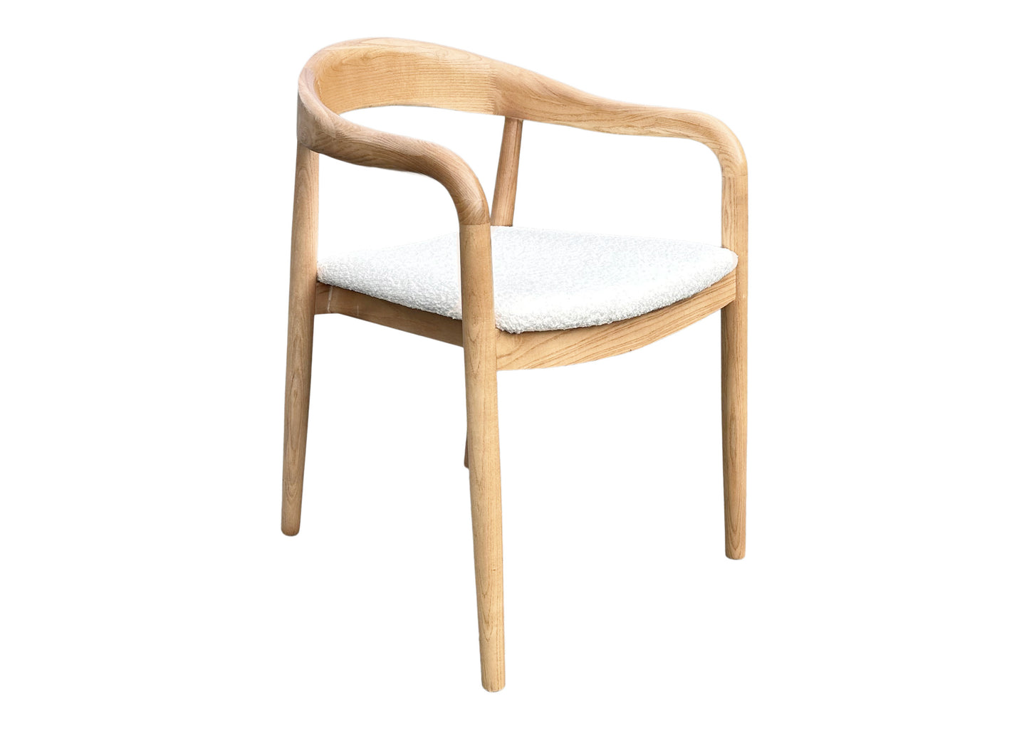 Affinity Dining Chair - Oak (White Bouclé)