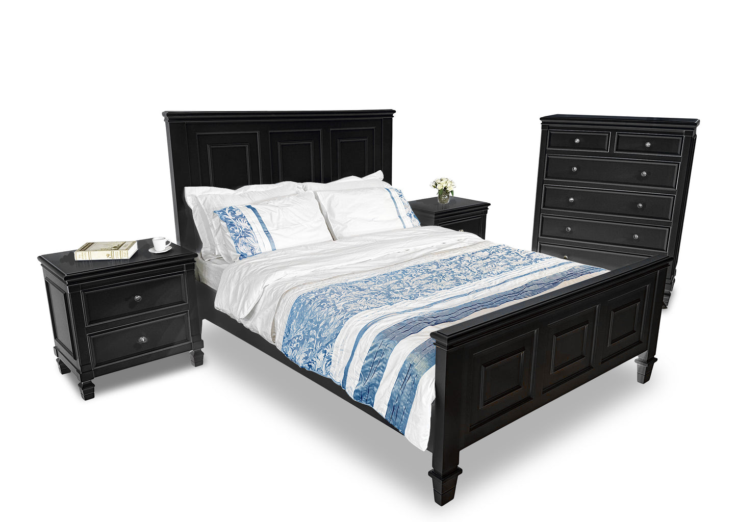 Midnight Bedroom Set (4 Piece)