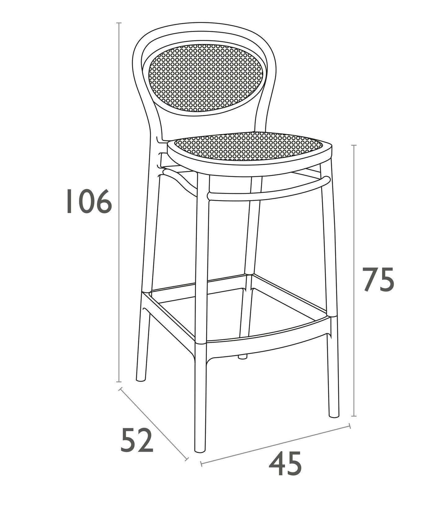 Burleigh Outdoor Barstool - White