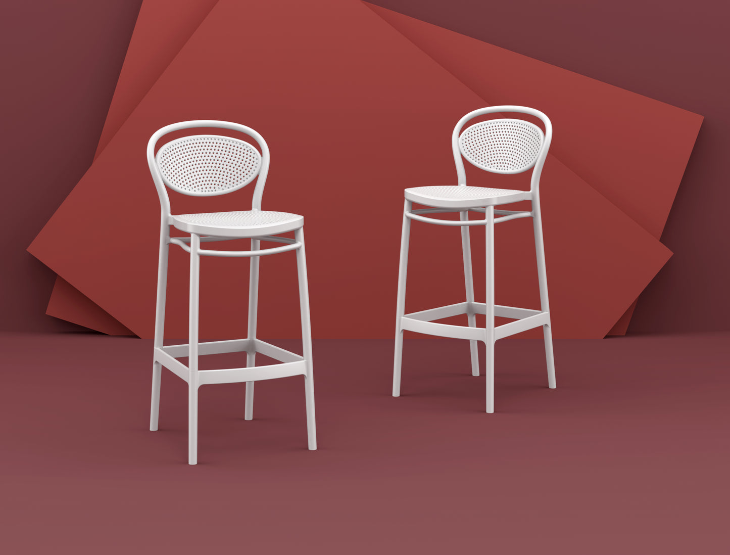 Burleigh Outdoor Barstool - White