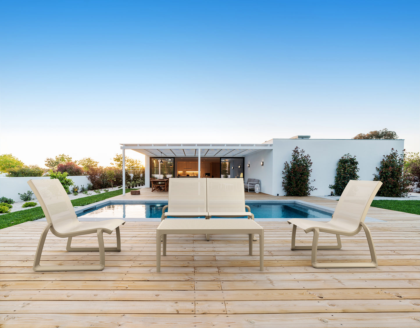 Coolum Outdoor Lounge Chair - Latte