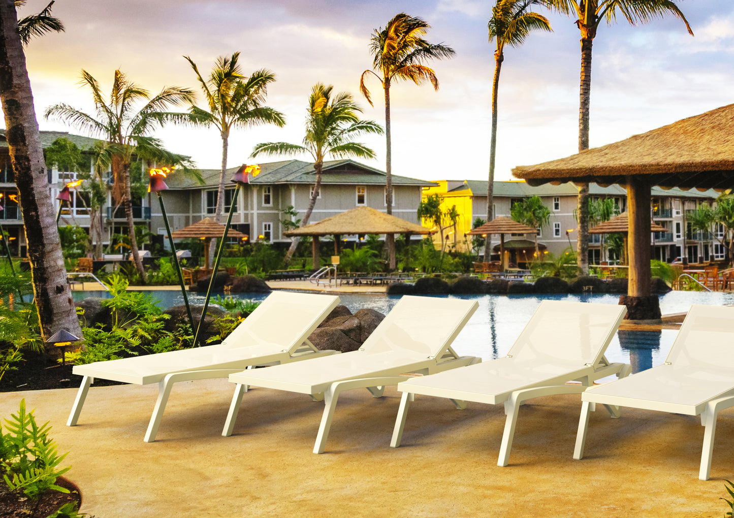 Coolum Sunlounge - White
