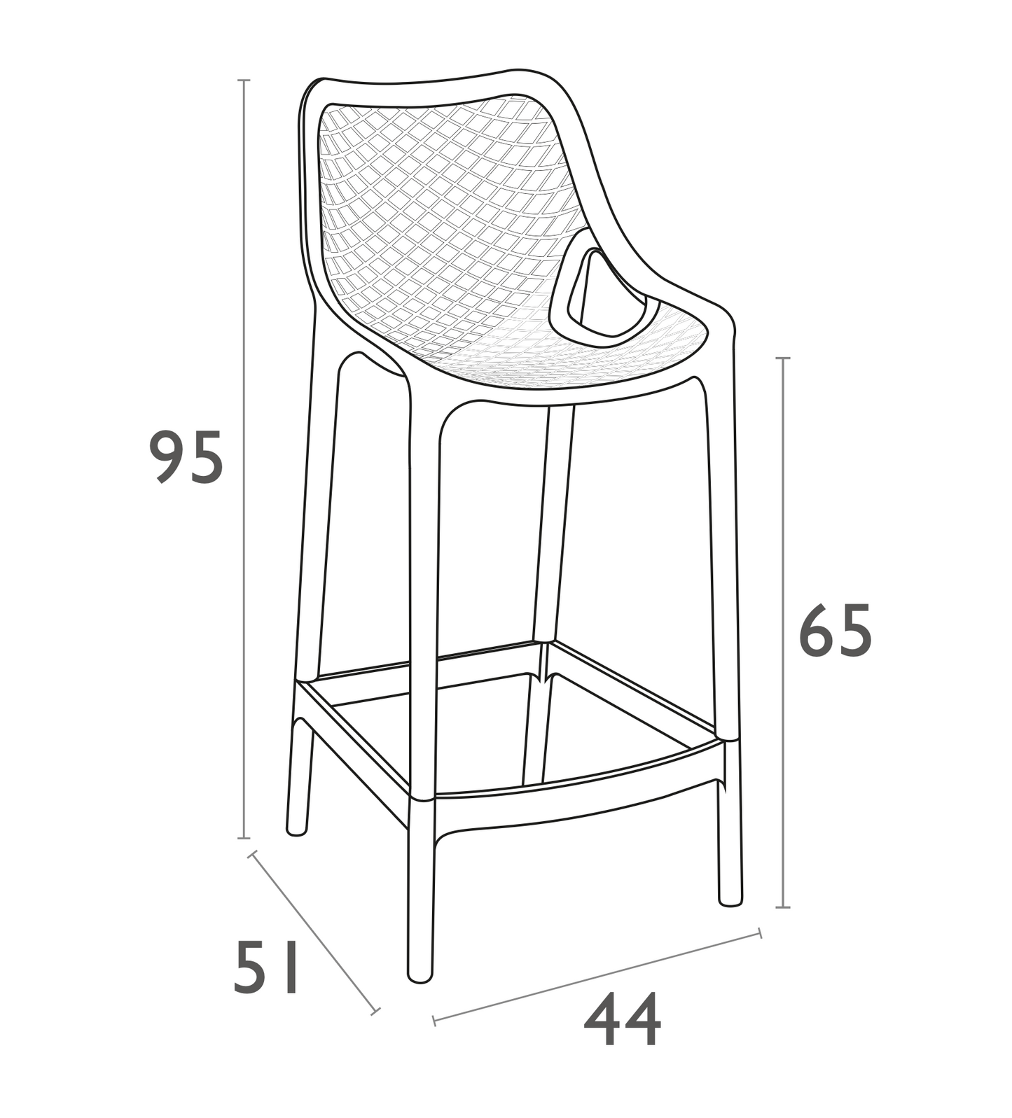 Tangalooma Outdoor Barstool - White