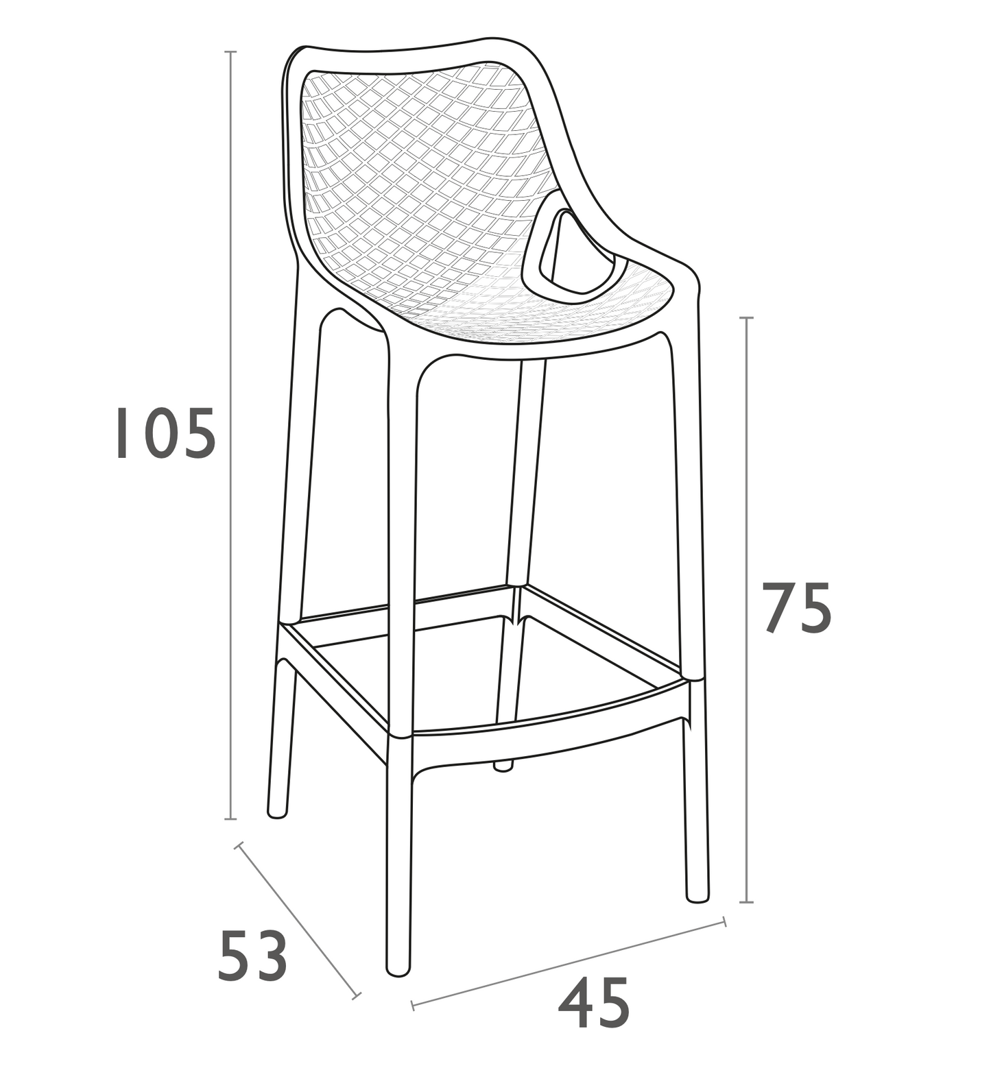 Tangalooma Outdoor Barstool - White