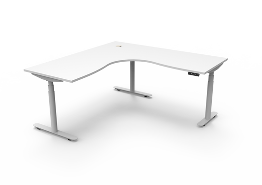 ErgoPro Sit Stand Corner Desk - White