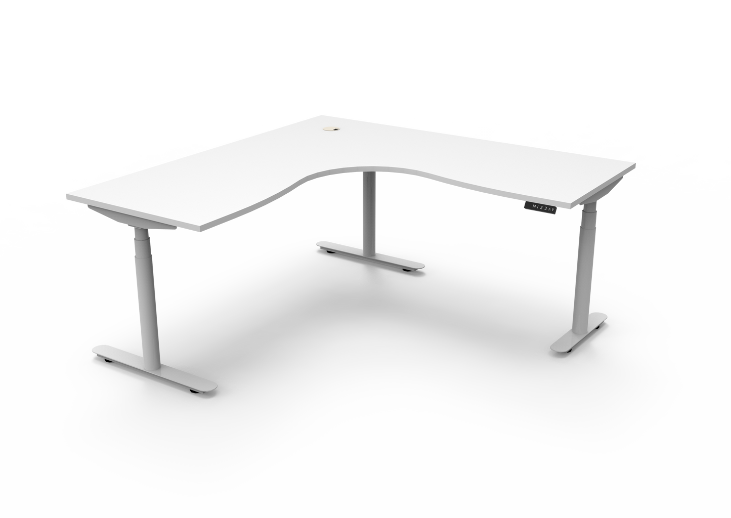 ErgoPro Sit Stand Corner Desk - White