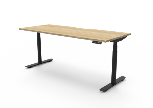 ErgoPro Sit Stand Desk - Oak & Black