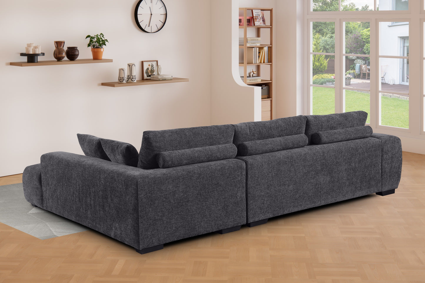 Glow Sofa with Chaise Charcoal