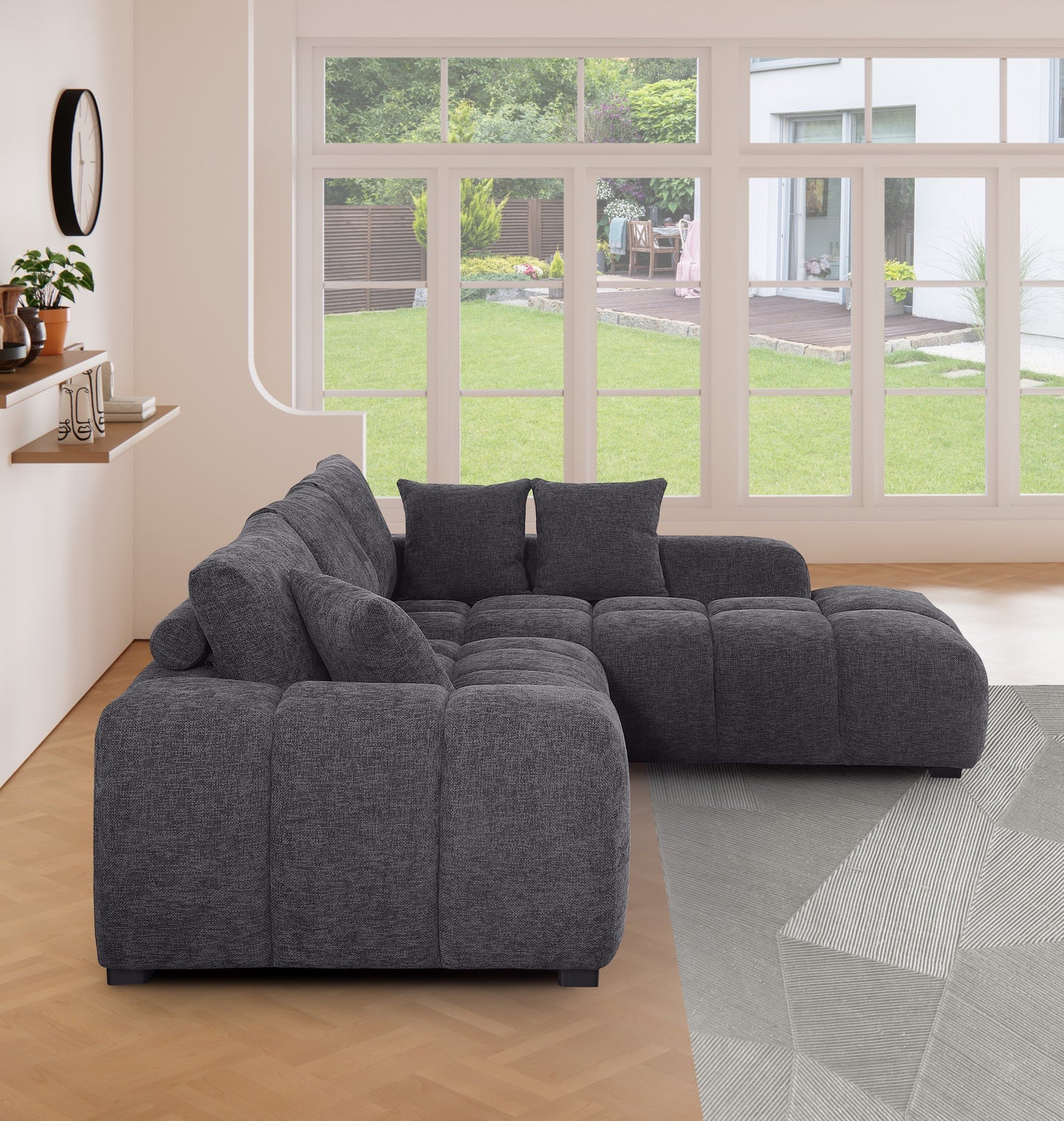Glow Sofa with Chaise Charcoal