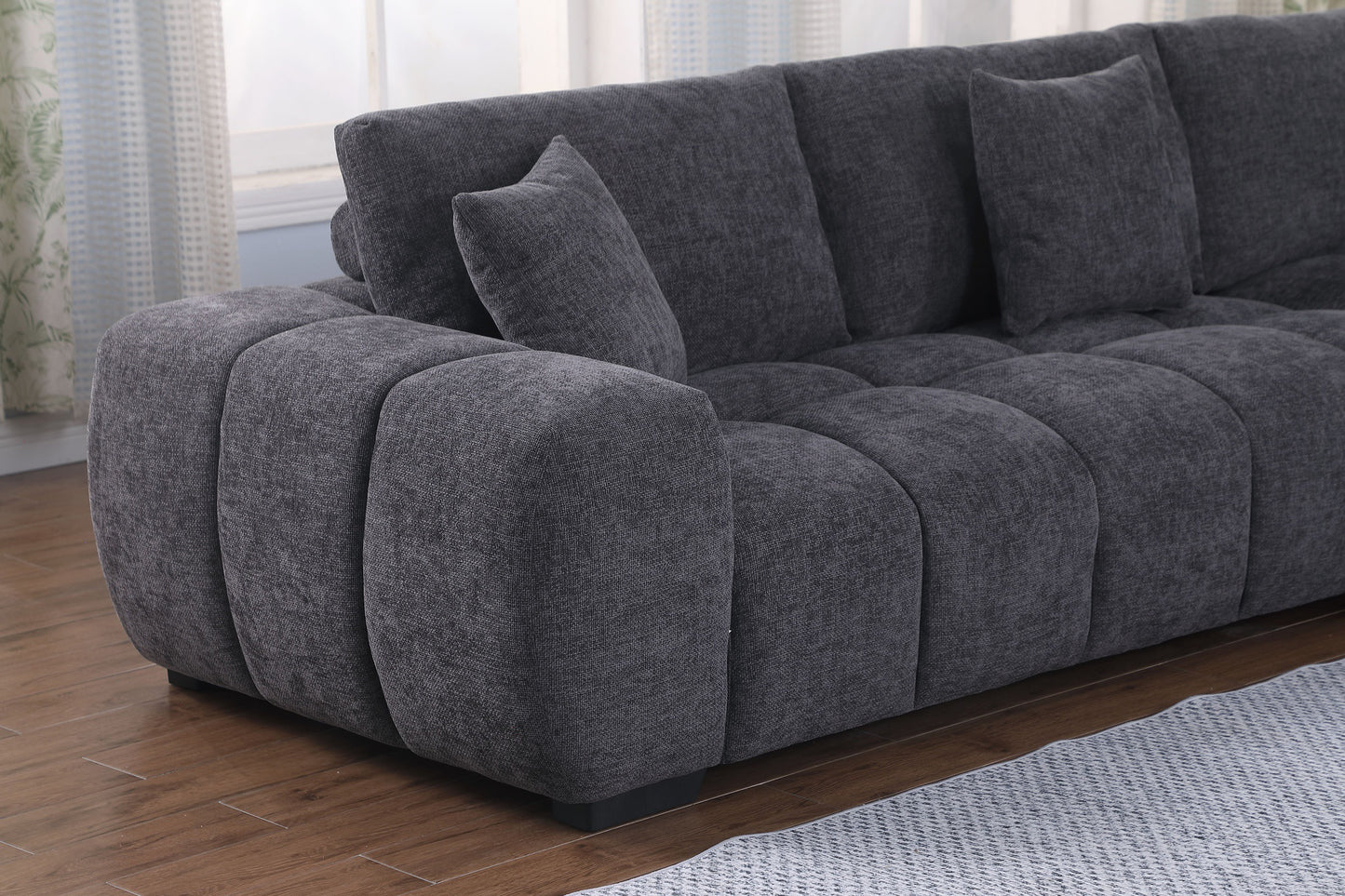 Glow Sofa with Chaise Charcoal