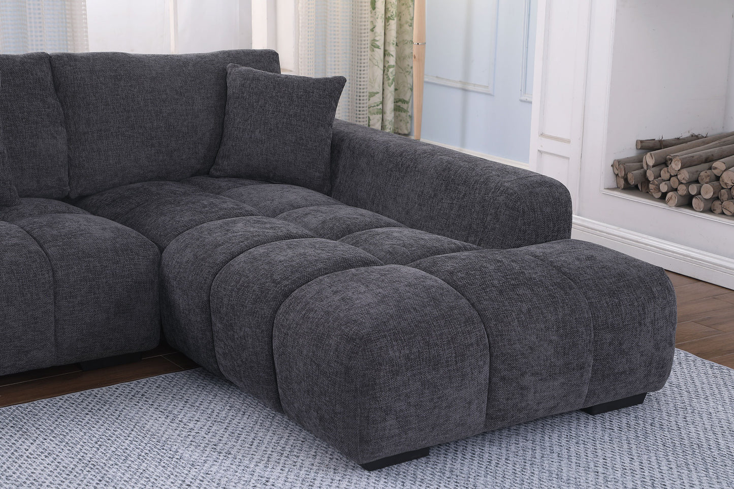 Glow Sofa with Chaise Charcoal