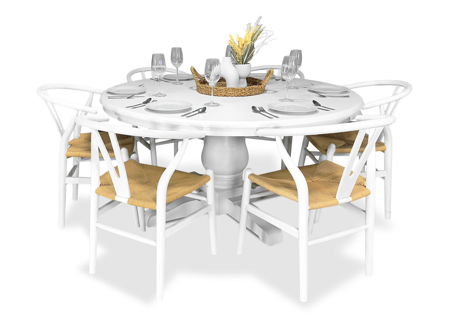 Parisienne White & Wishbone Dining Suite (1500mm)