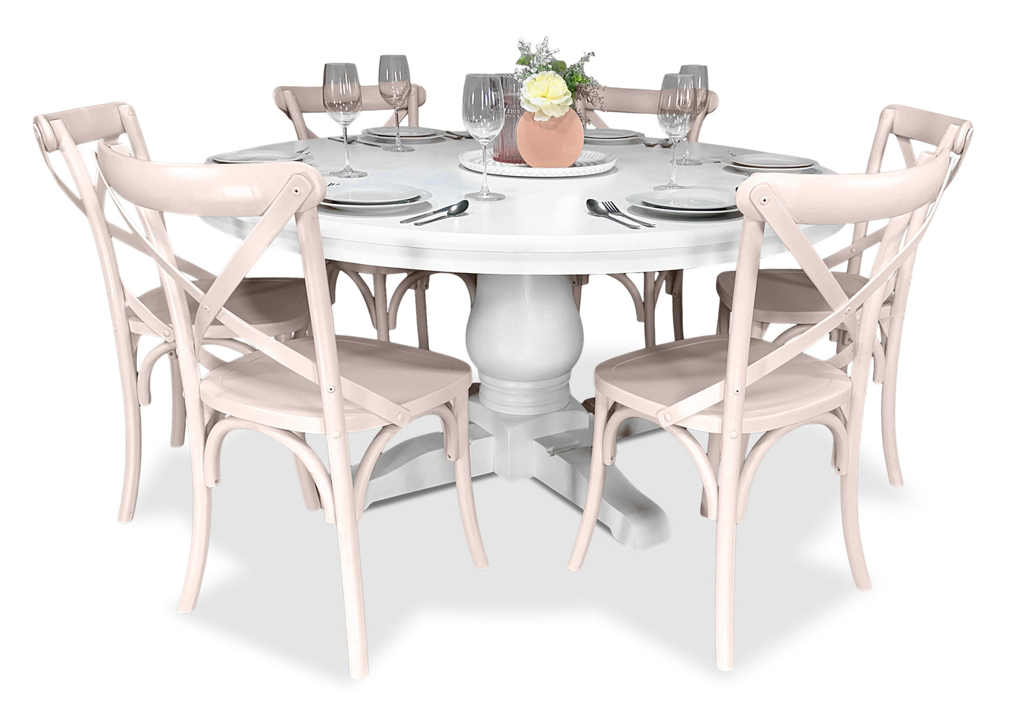 Cross Back Chair - Nude