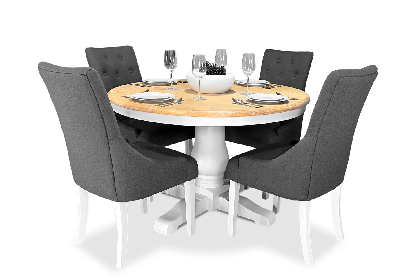 Scoop Back Chair - Dark Grey (White Legs)
