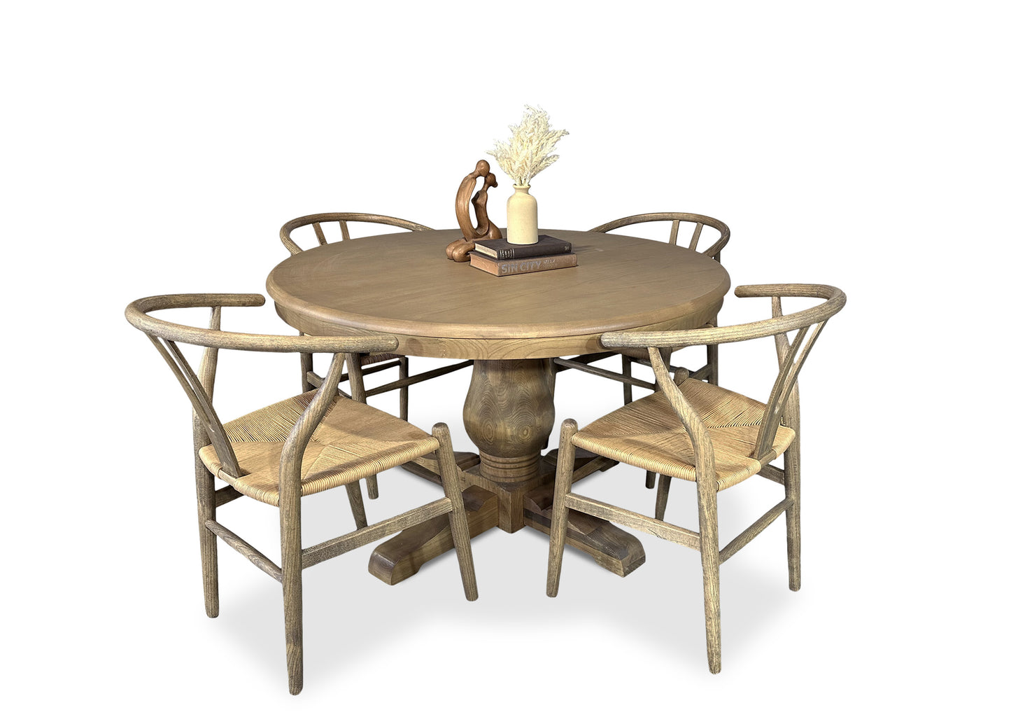 Parisienne Antique & Wishbone Dining Suite (1200mm)