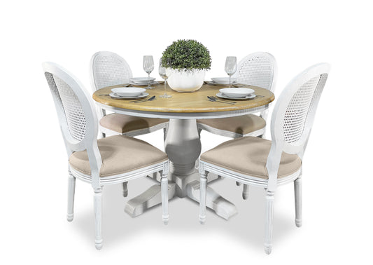 Parisienne White/Oak & Motif Dining Suite (1200mm)