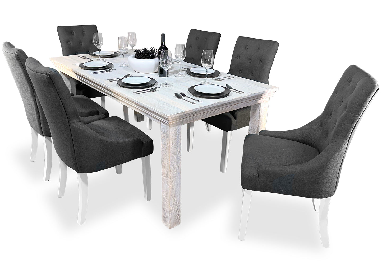 Scoop Back Chair - Dark Grey (White Legs)