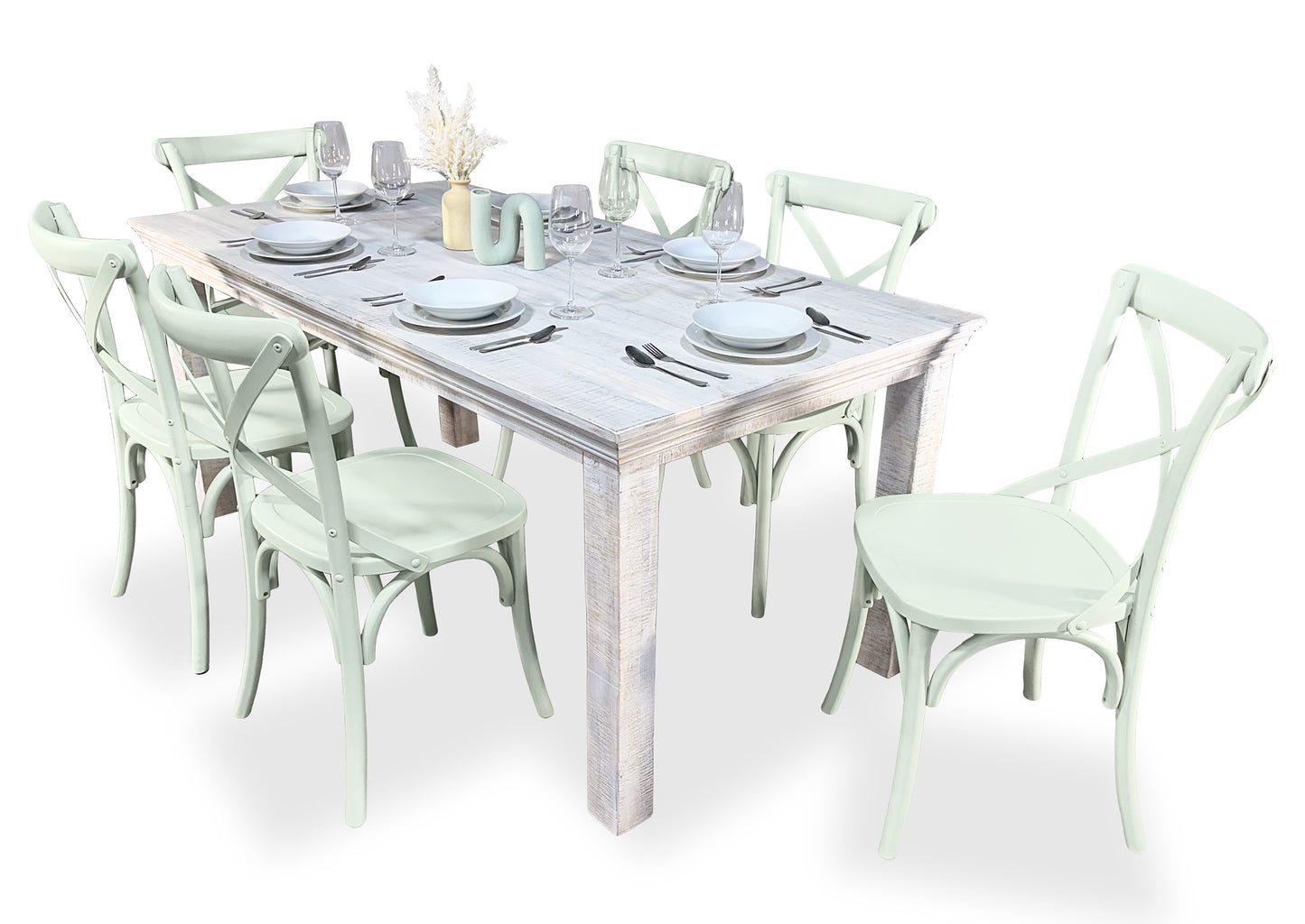 Cross Back Chair - Seafoam