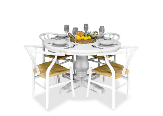 Parisienne White & Wishbone Dining Suite (1200mm)