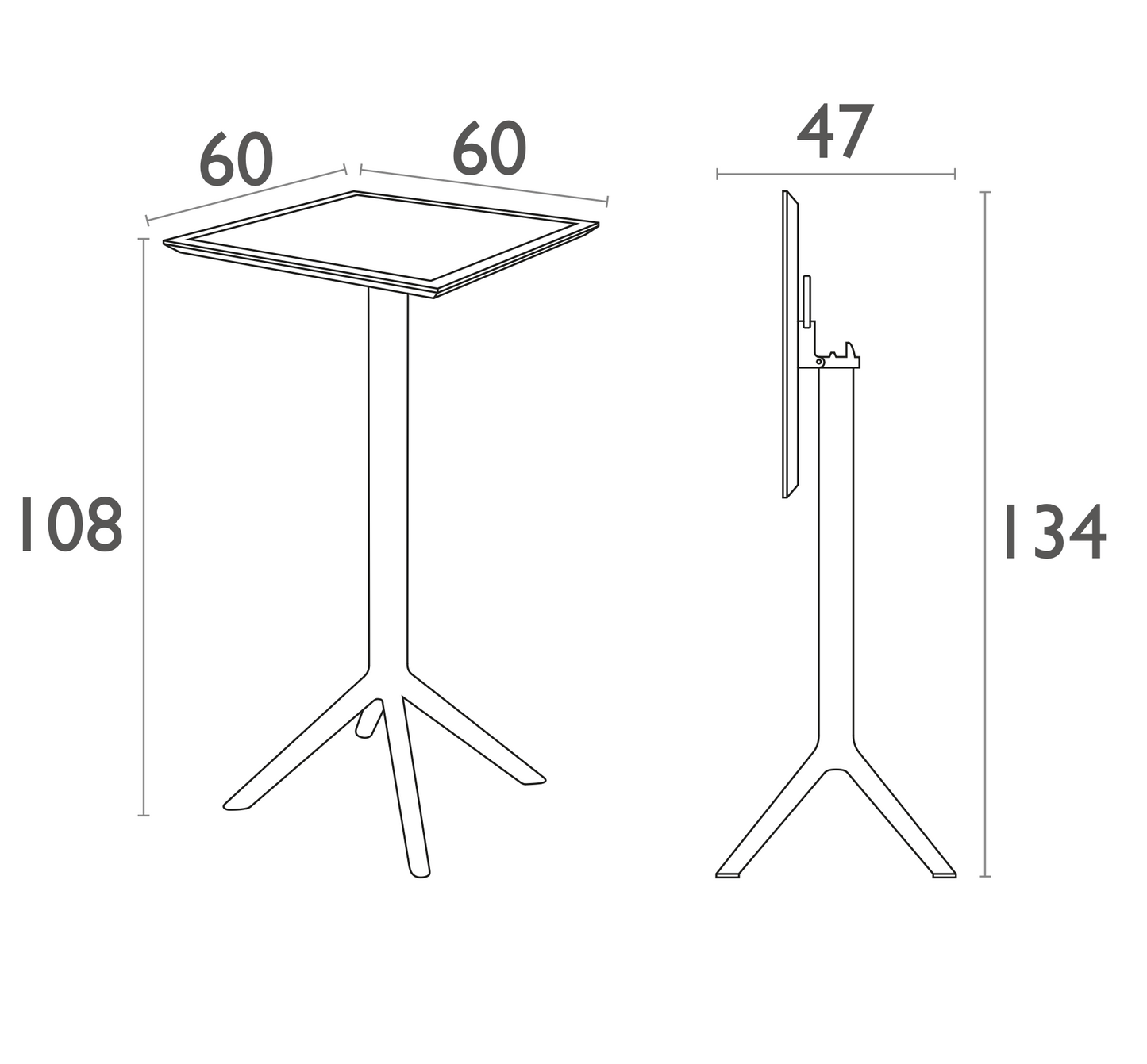 Kirra Outdoor Bar Table - Black (600mm)