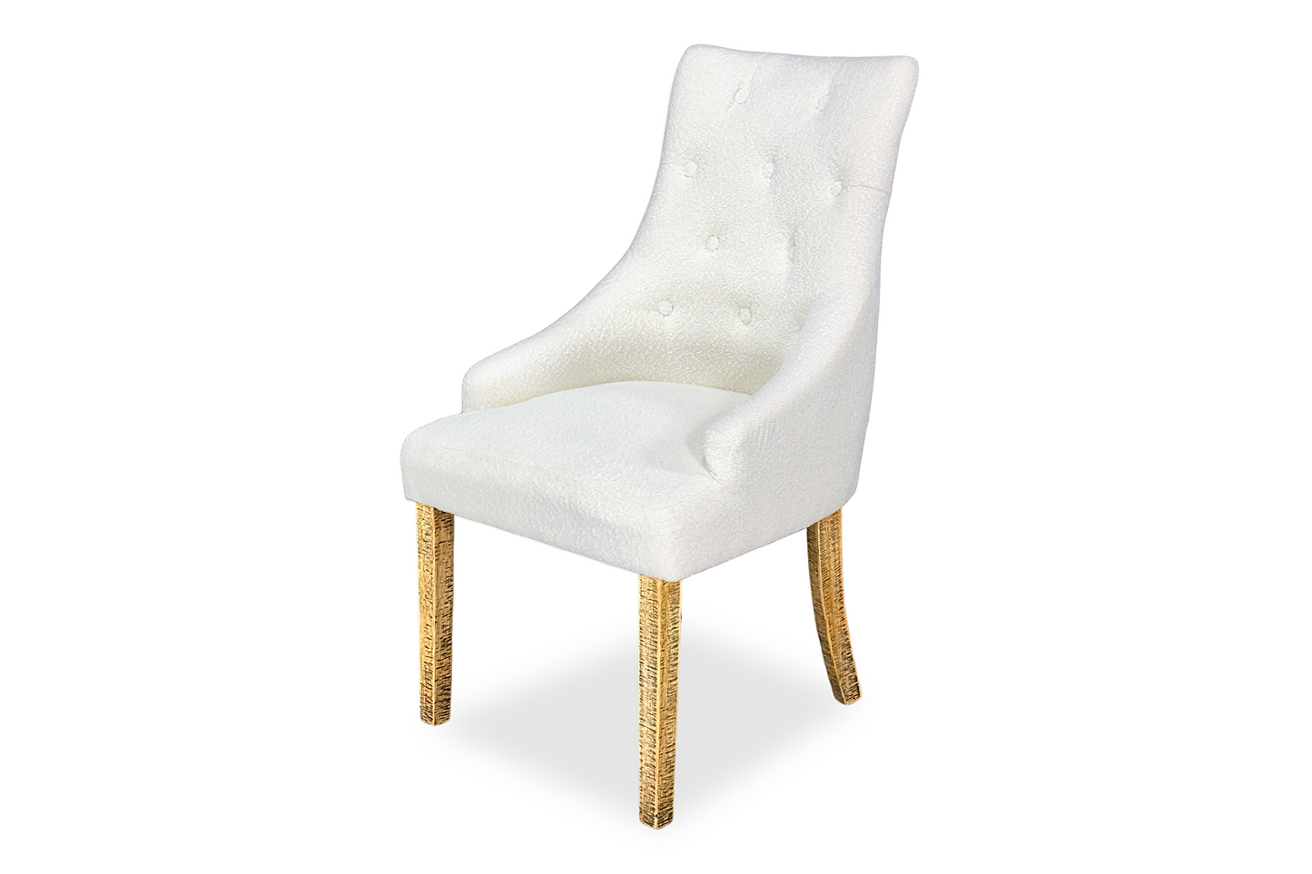 Scoop Back Chair - White Bouclé (Forge Legs)