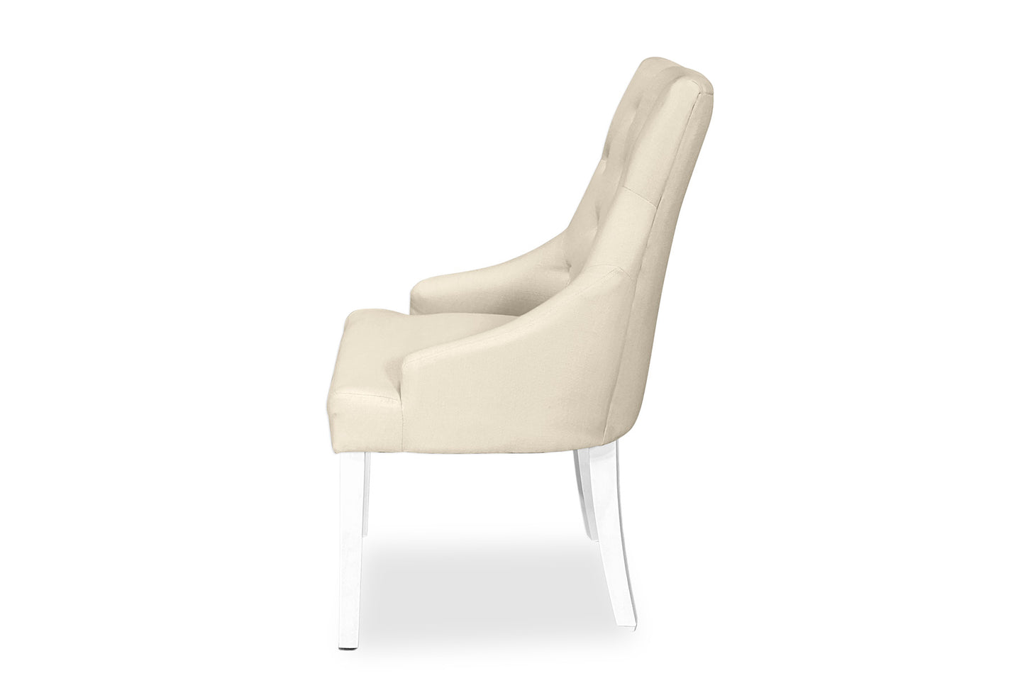 Scoop Back Chair - Natural Linen (White Legs)