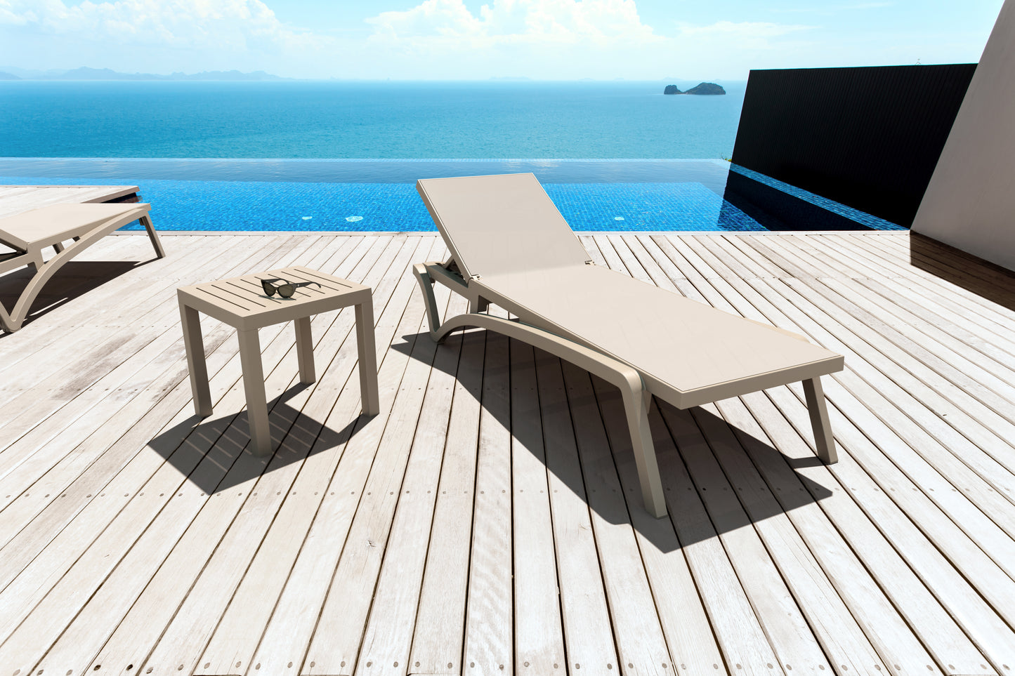 Noosa Outdoor End Table - Latte