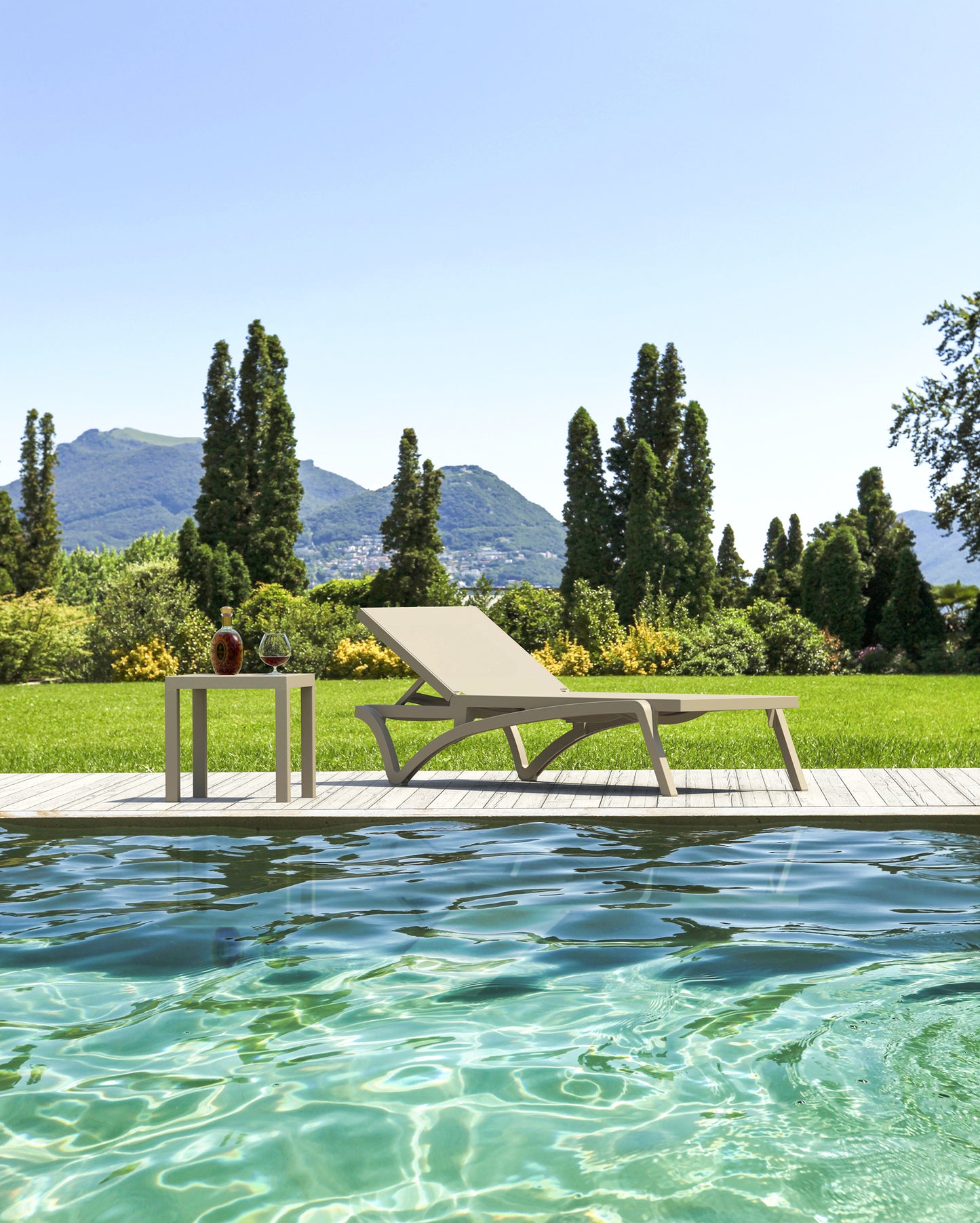 Noosa Outdoor End Table - Latte