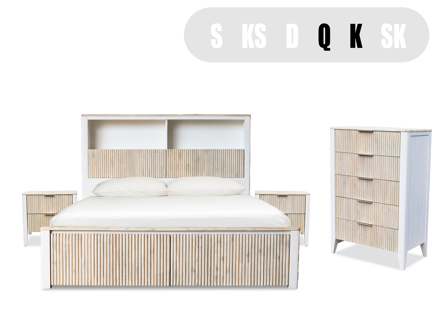 Pacific Bookcase Bedroom (4 Piece)