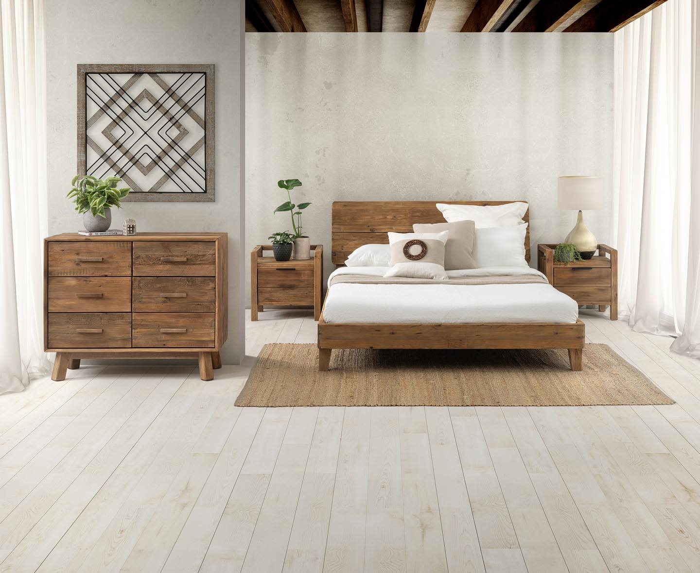 Plantation Bedside Table - Square