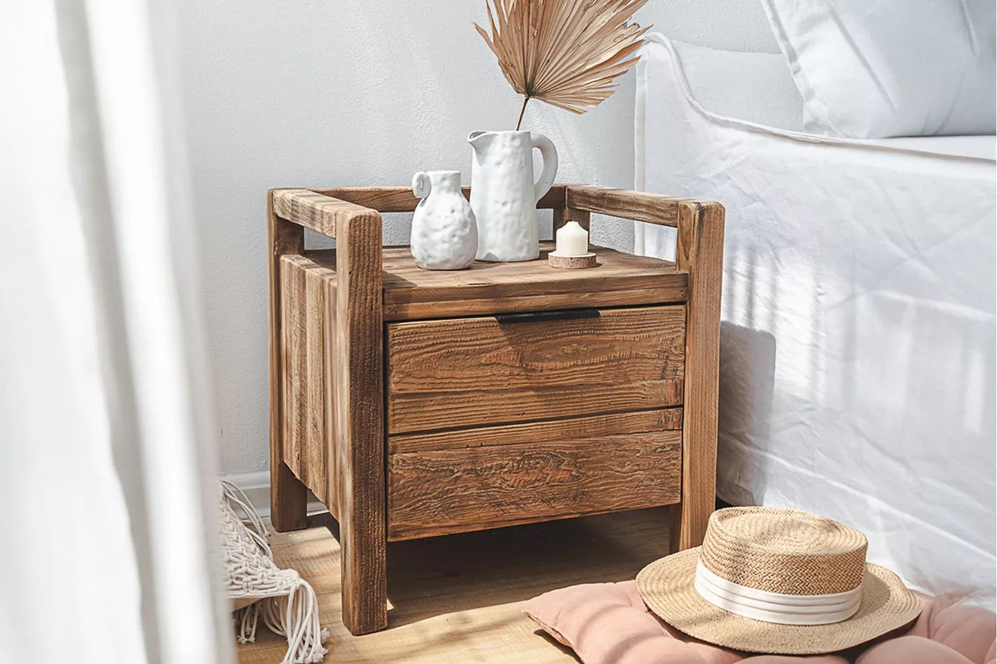 Plantation Bedside Table - Square
