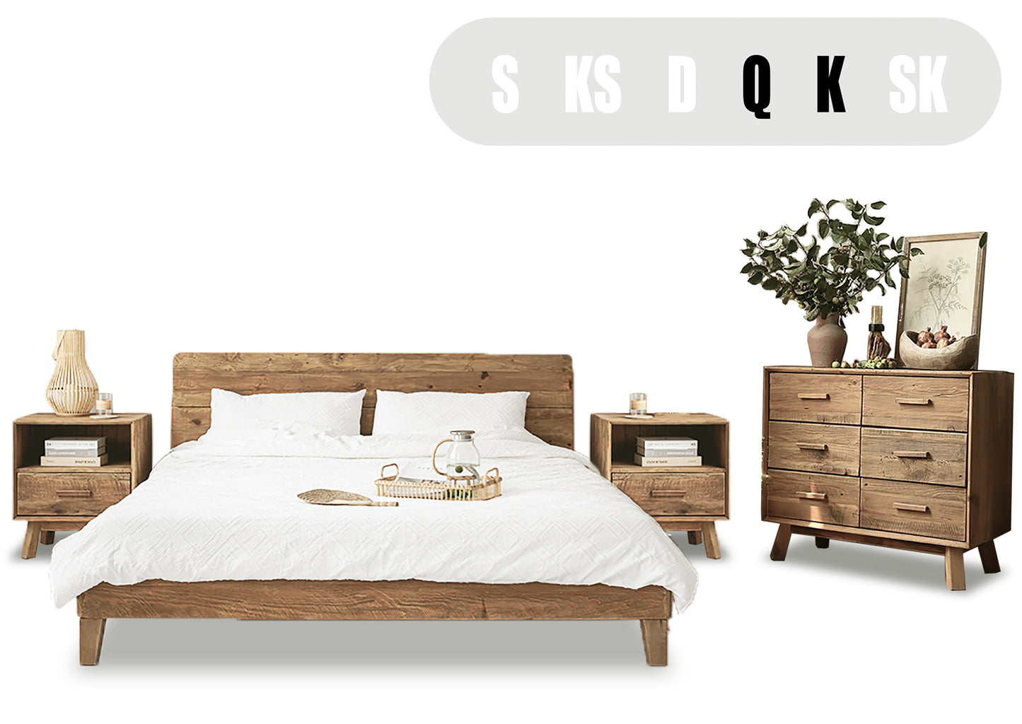 Plantation Bedroom Set - Low (4 Piece)