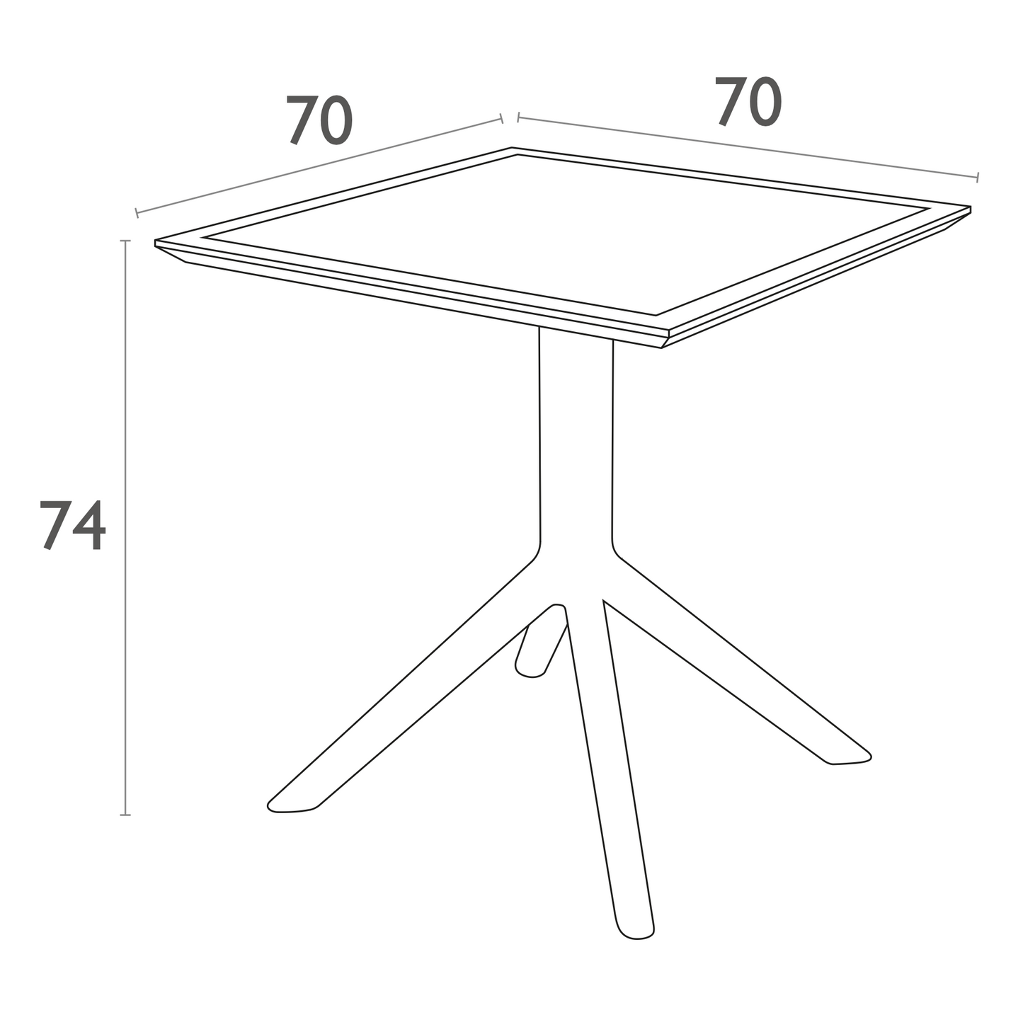 Kirra Outdoor Table - Black (700mm)