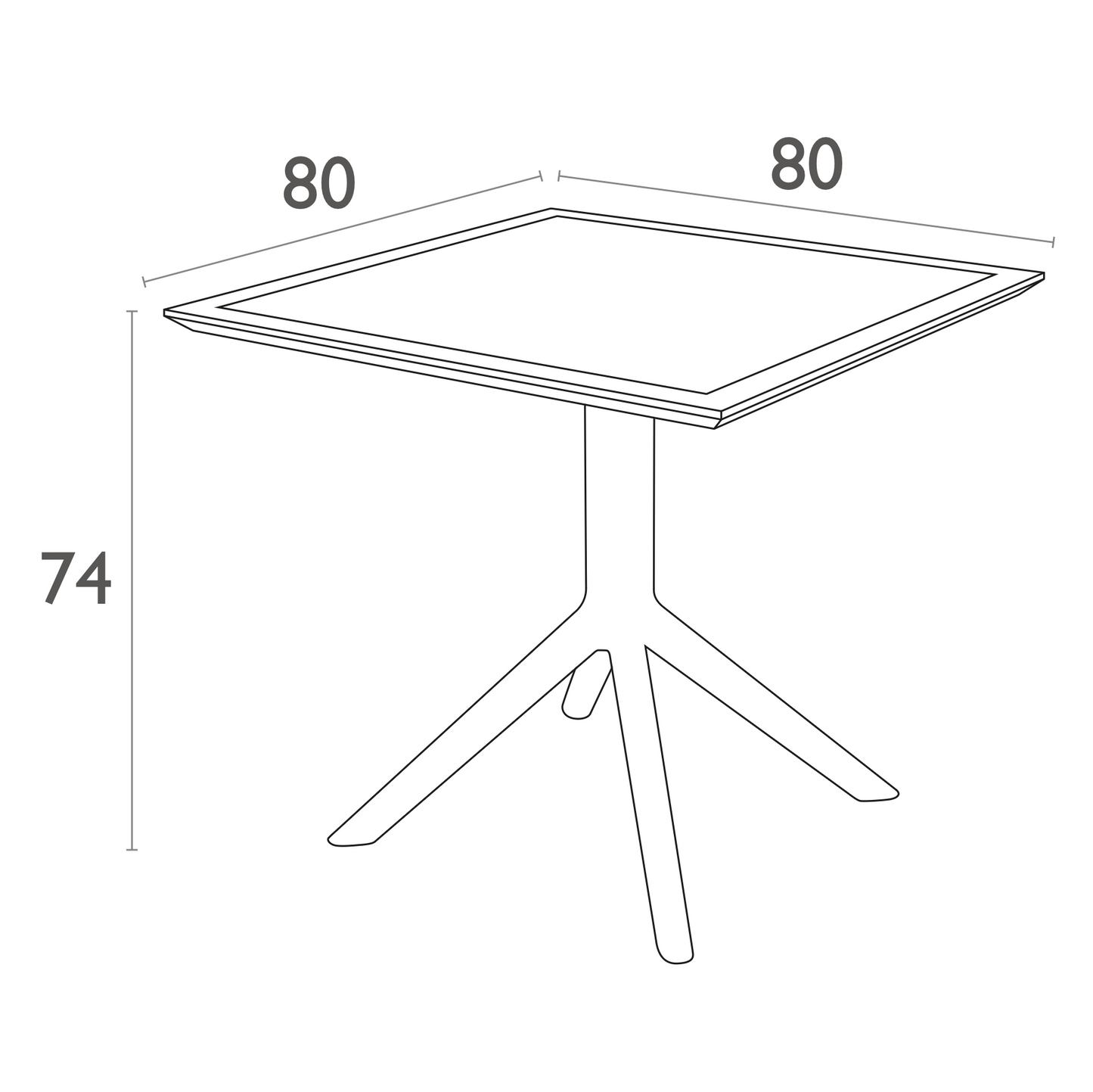 Kirra Outdoor Table - Black (800mm)