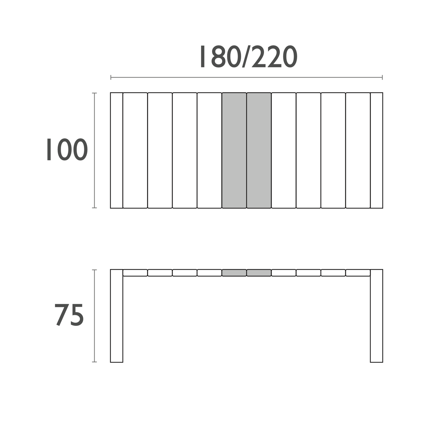 Whitehaven Outdoor Extension Table - White (1800mm or 2200mm)