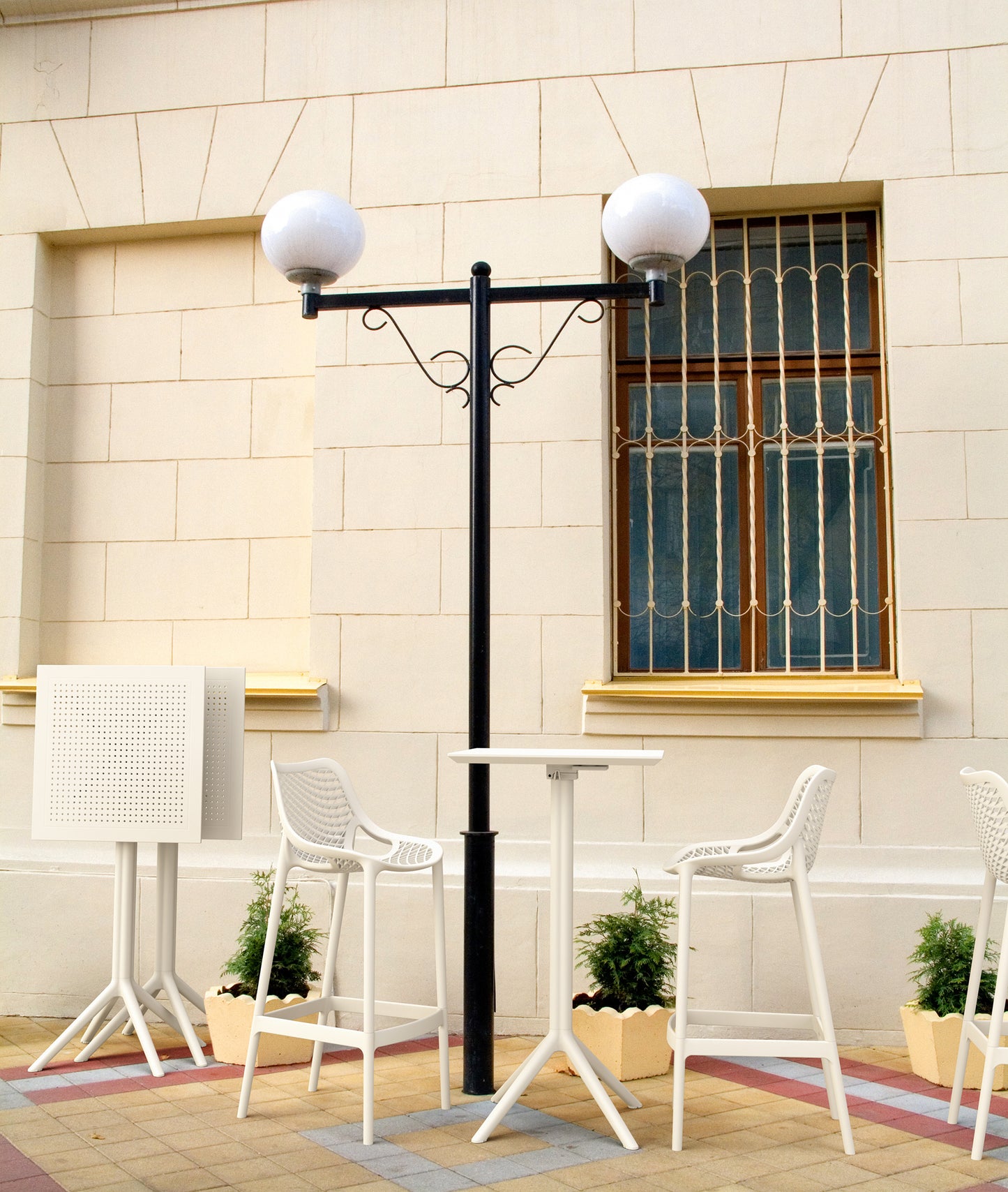 Tangalooma Outdoor Barstool - White