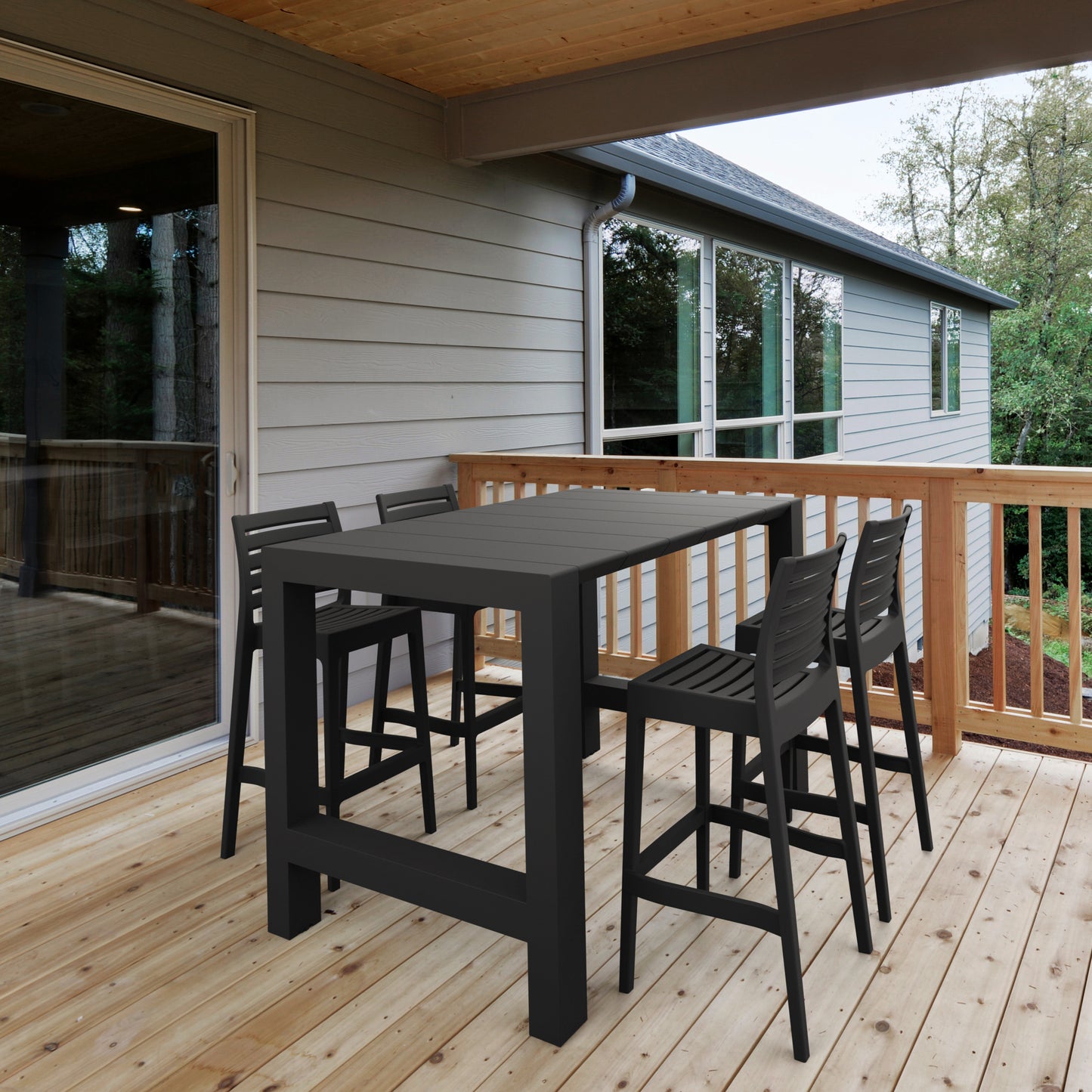 Whitehaven Outdoor Extension Bar Table - Black (1000mm or 1400mm)