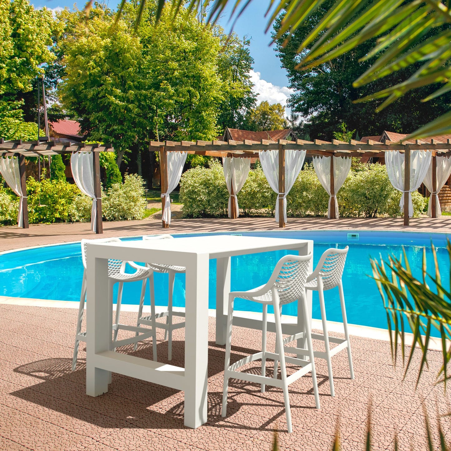 Whitehaven Outdoor Extension Bar Table - White (1000mm or 1400mm)