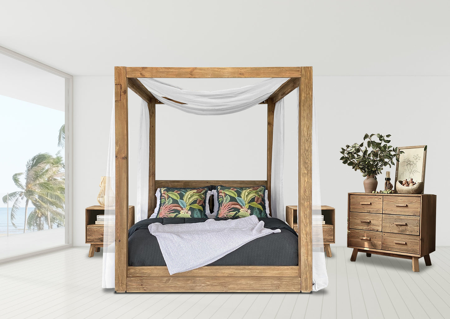 Plantation Bedroom Set - 4 Poster (4 Piece)