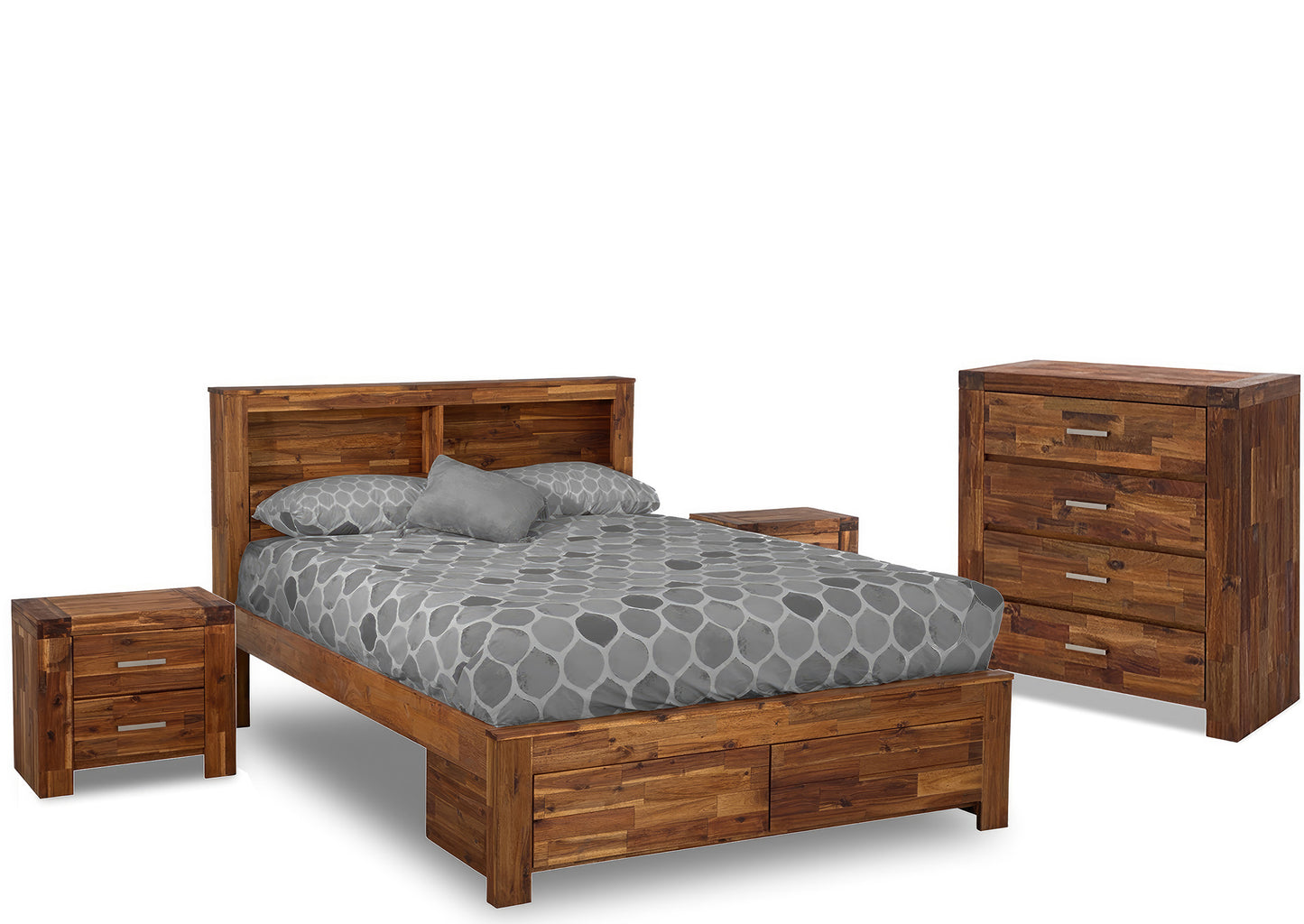 Safari Bookcase Bedroom Set (4 Piece)