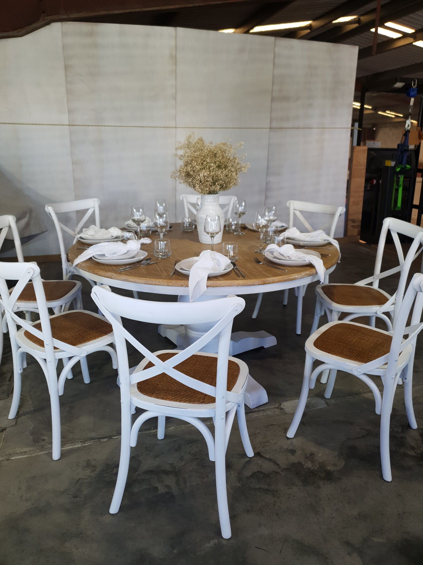 Parisienne White/Oak & Cross Back Dining Suite (1500mm)