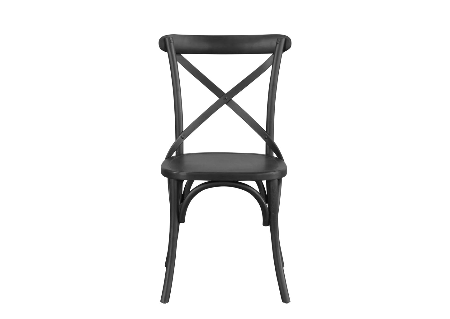 Cross Back Chair - Black (Timber Seat)