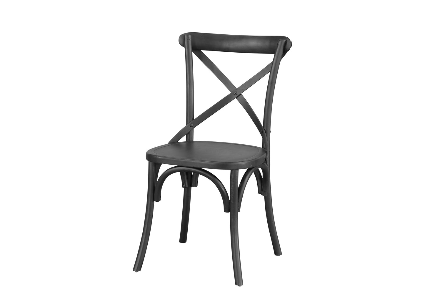 Cross Back Chair - Black (Timber Seat)