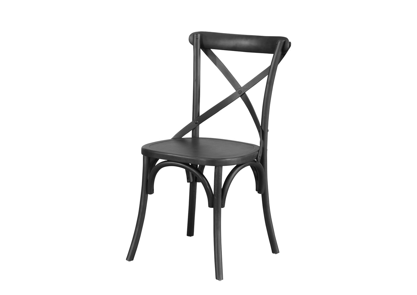 Cross Back Chair - Black (Timber Seat)