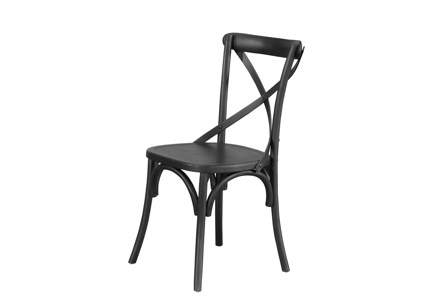 Cross Back Chair - Black (Timber Seat)