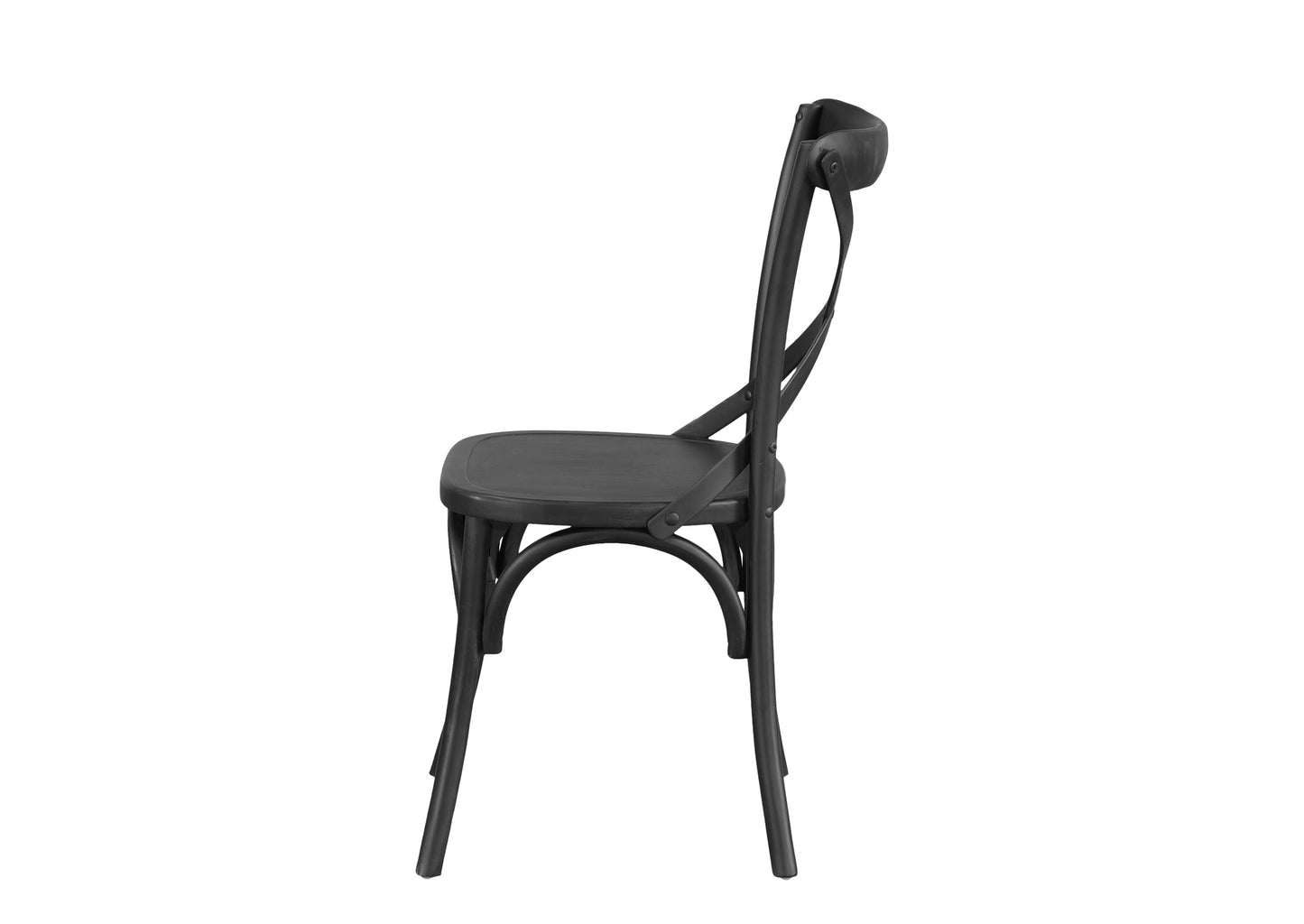 Cross Back Chair - Black (Timber Seat)