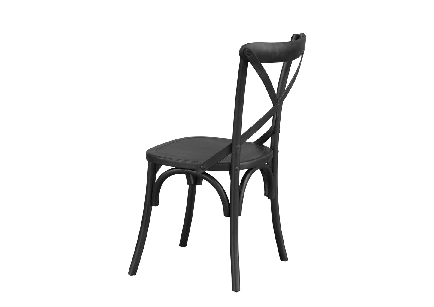 Cross Back Chair - Black (Timber Seat)